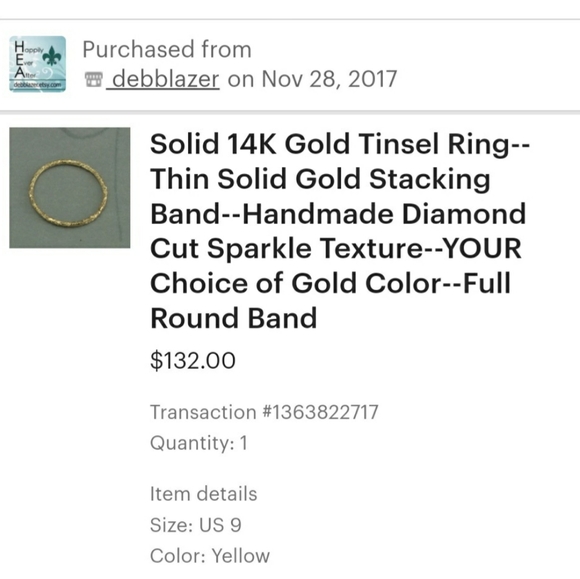 Solid 14K Gold Ring - Picture 3 of 3